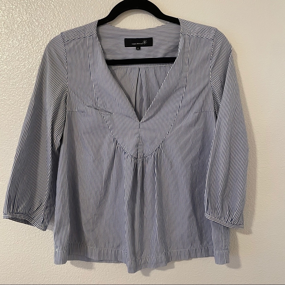 Isabel Marant Seersucker Pocket Blouse 0